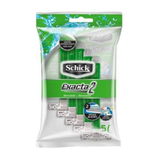 Afeitadora Descartable Schick Exacta II Hombre Piel Delicada  5 Unidades
