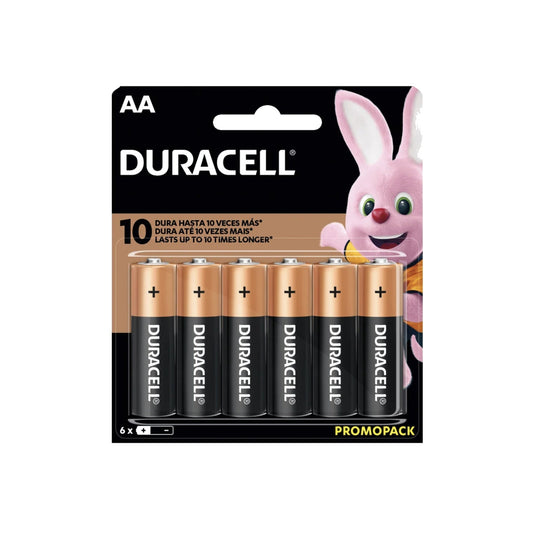 Pilas Alcalinas Duracell AA 6 Unidades