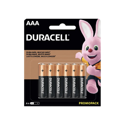 Pilas Alcalinas Duracell AAA 6 Unidades