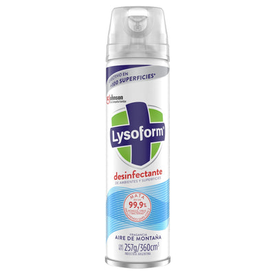 Desinfectante De Ambientes Lysoform Aerosol Aire De Montaña 360 Cc