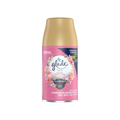 Aromatizante Glade Automático Floral Perfection Repuesto Aerosol 60 Días 270 Cc