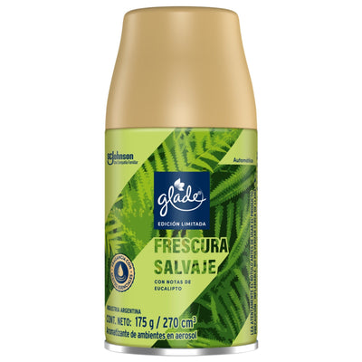 Aromatizante Glade Automático Frescura Salvaje Repuesto Aerosol 60 Días 270 Cc