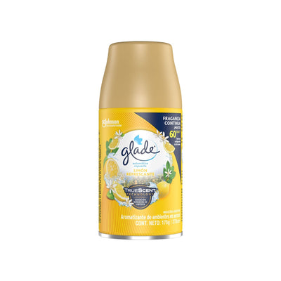 Aromatizante Glade Automático Limón Refrescante Repuesto Aerosol 60 Días 270 Cc