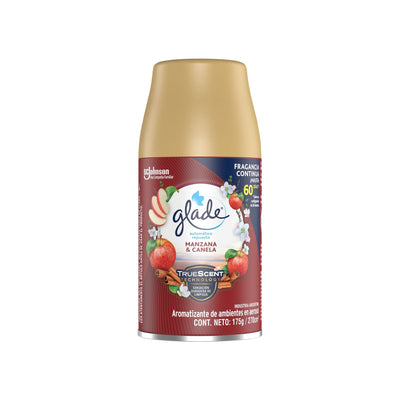 Aromatizante Glade Automático Mazana y Canela Repuesto Aerosol 60 Días 270 Cc