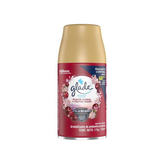 Aromatizante Glade Automático Floral Y Frutos Rojos Repuesto Aerosol 60 Días 270 Cc