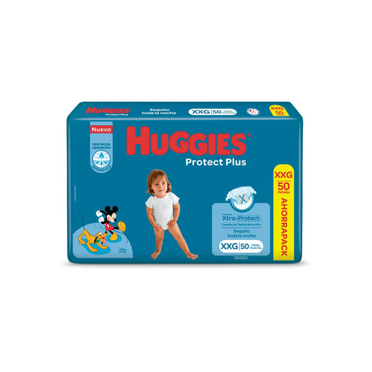 Pañal Huggies Protect Plus Ahorrapack Talle XXG 50 Unidades Más De 14 Kg