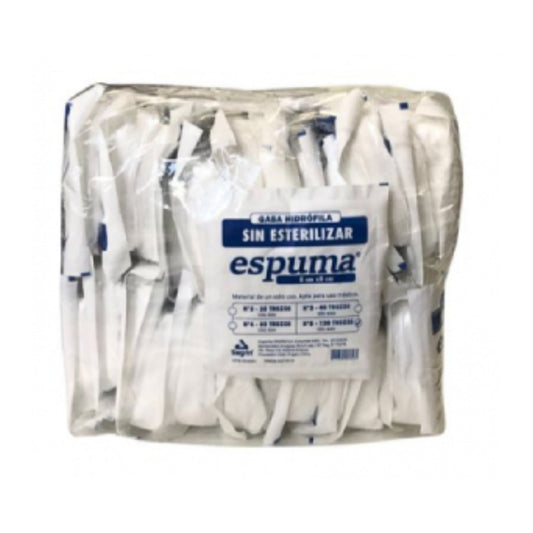Gasa Hidrofila Sin Esterilizar Espuma X 120 Trozos 8X8 Cm 25 Paquetes
