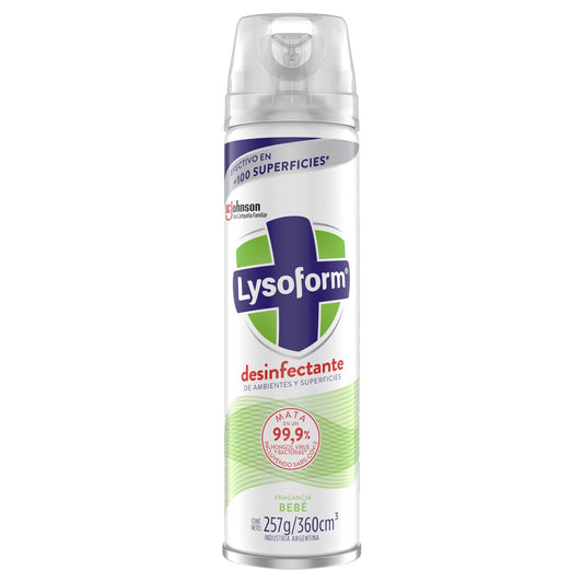 Desinfectante De Ambientes Lysoform Aerosol Bebé 360 Cc