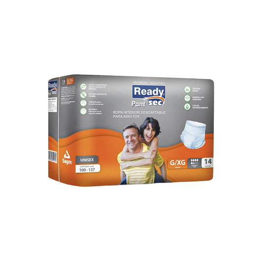 Ropa Interior Descartable Adulto Pant Readysec Talle G-XG 14 Unidades