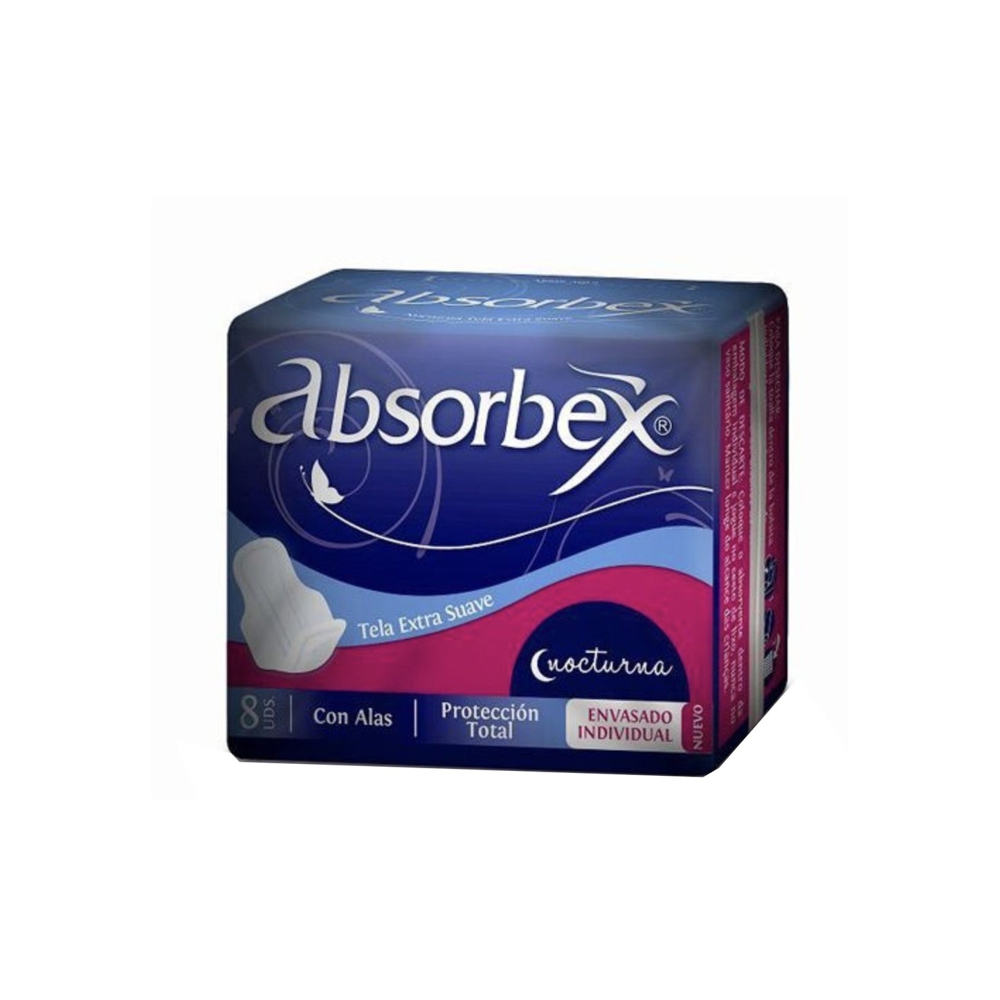 Toalla Absorbex Nocturna Tela Extra Suave Con Alas 8 Unidades