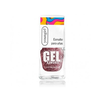 Esmalte Efecto Gel Youngirl Rosa Glitter 27