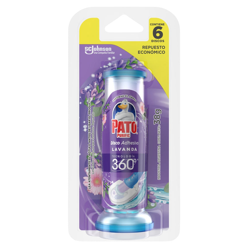 Repuesto Discos Activos Gel Adherente Pato Purific Lavanda 38 G