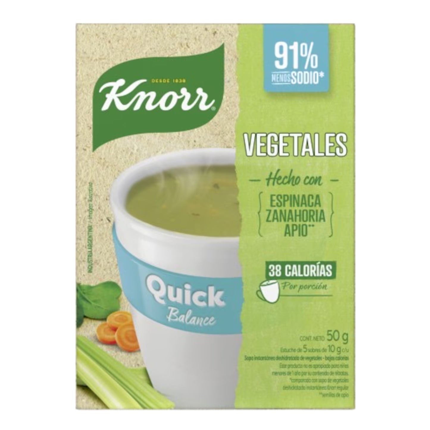 Sopa Quick Knorr 5 Unidades Sabor Vegetales Balance