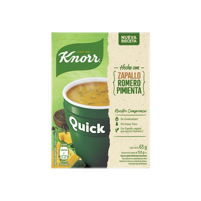 Sopa Quick Knorr 5Unidades Sabor Zapallo Con Romero Y Pimienta
