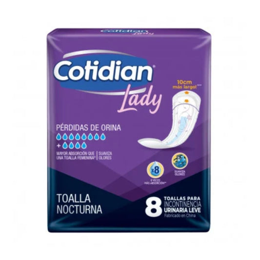 Toalla Femenina Cotidian Lady Nocturna 8 Unidades