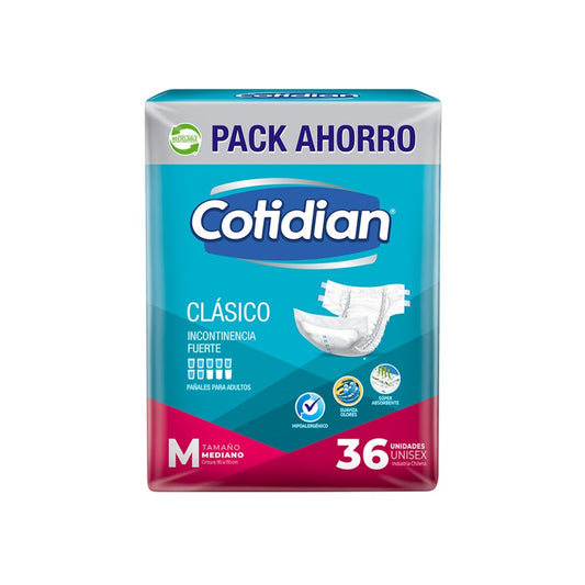 Pañal Adulto Cotidian Clásico Talle M 36 Unidades