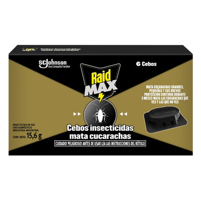 Raid Max Exterminador De Cucarachas 6 Cebos