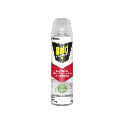 Raid Cocina Aerosol Mata Cucarachas Y Hormigas 390 Cc