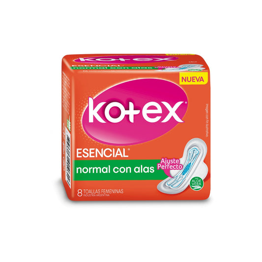 Toalla Kotex Esencial Normal Cion Alas 8 Unidades