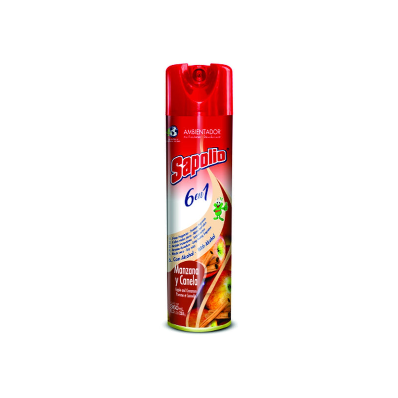 Desodorante De Ambiente Sapolio Manzana Y Canela Aerosol 360 Ml