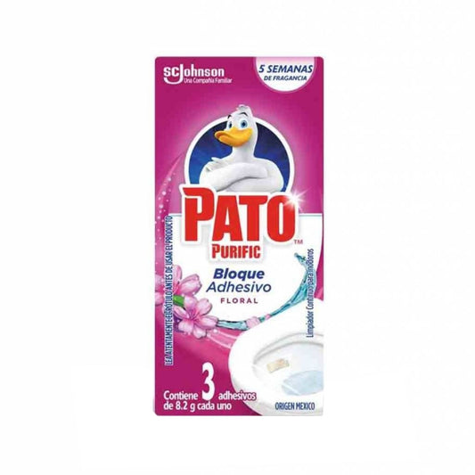 Bloque Adhesivo Para Inodoros Pato Purific Floral 3 Unidades