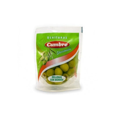 Aceitunas Verdes Rellenas Con Morron Cumbre 120 G