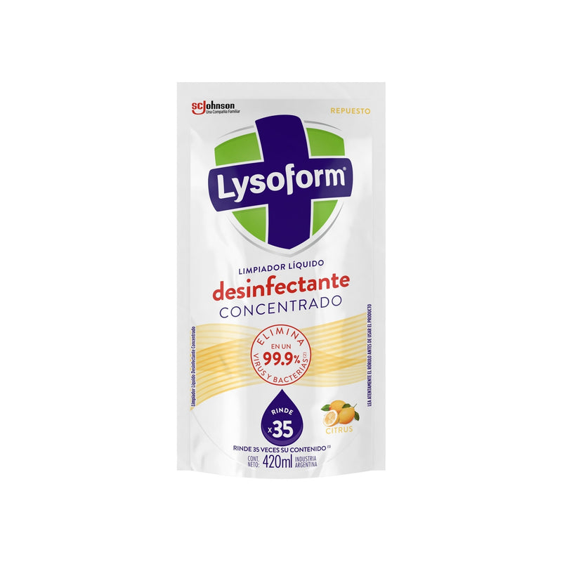 Limpiador Liquido Lysoform Citrico Repuesto 420 Ml