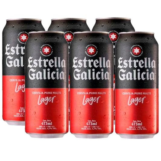 Cerveza Estrella Galicia 473 Ml Pack 6 Unidades