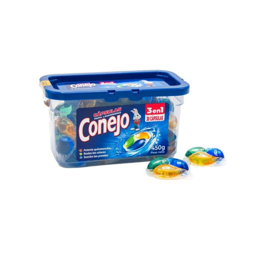 Cápsulas 3 En 1 Conejo Para Lavarropa 30 Unidades 450 G