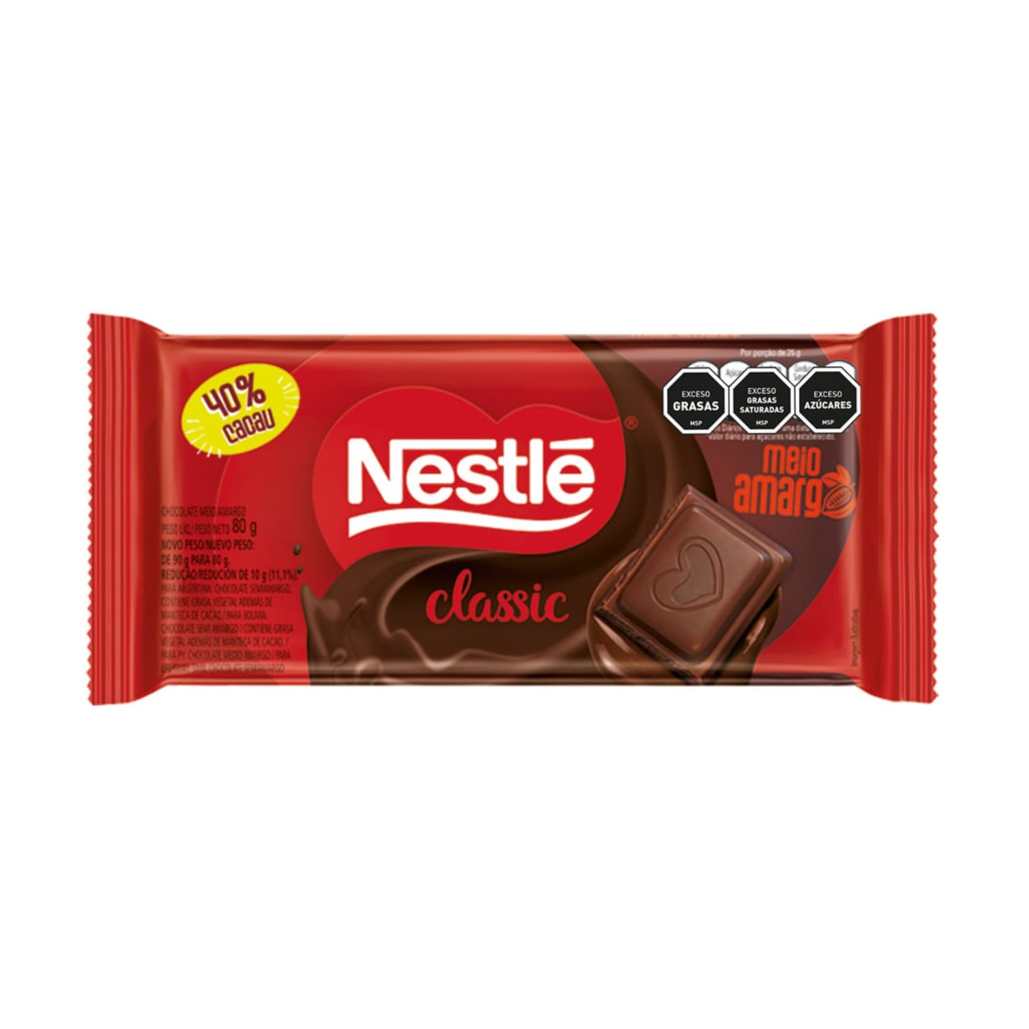 Chocolate Nestle Classic Semi Amargo 80 G