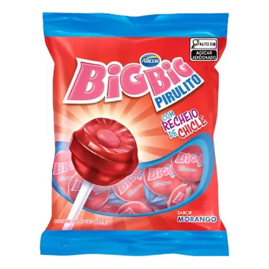 Chupetin Con Chicle Arcor Big Big Frutilla 500 G (Aproximadamente 40 Unidades)