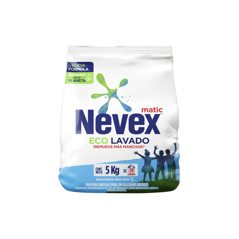 Jabón En Polvo Para Lavarropas Nevex Matic Eco Lavado 5 Kg