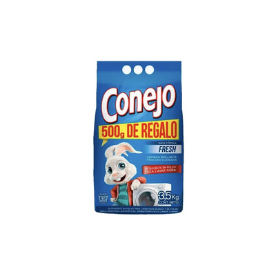 Jabón En Polvo Para Lavarropas Conejo Fresh 3 Kg + 500 De Regalo