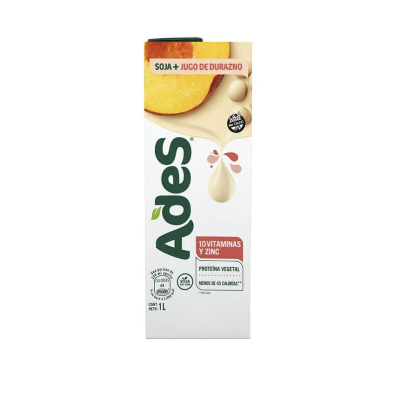 Jugo Ades A Base de Soja Durazno 1 L
