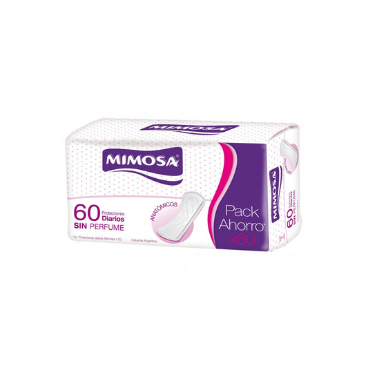 Protectores Diarios Mimosa Anatómicos 60 Unidades
