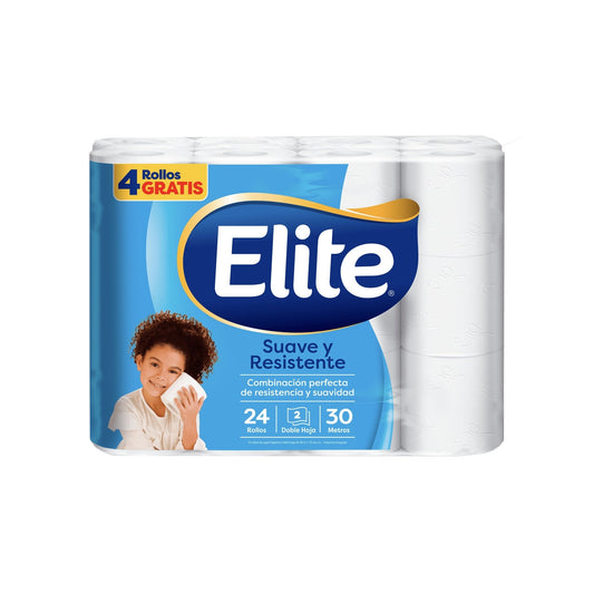 Papel Higiénico Elite Doble Hoja 24 Unidades 30 M Cada Unidad