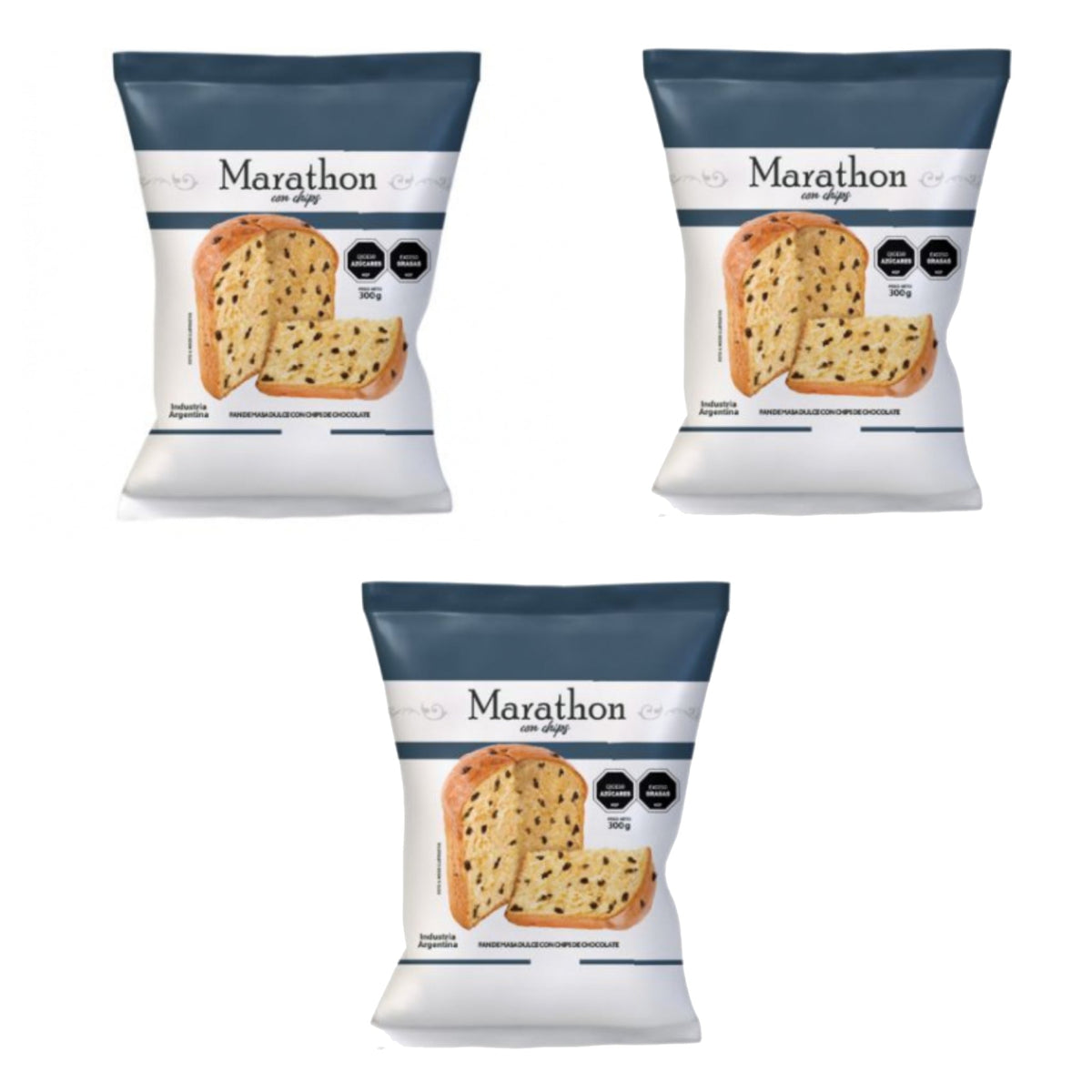 Panettone Marathon Con Chispas De Chocolate 300 G Pack 3 Unidades