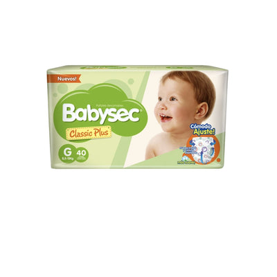 Babysec Classic Plus Talle G 40 Unidades Hasta 12 Kg