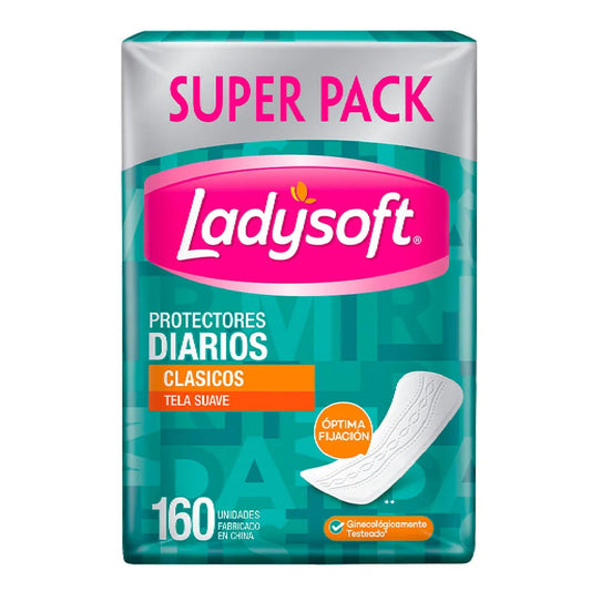 Protector Diario Ladysoft Clásico Tela Suave 160 Unidades