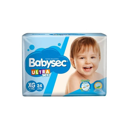 Pañal Babysec Ultra Talle XG 24 Unidades Hasta 14 Kg