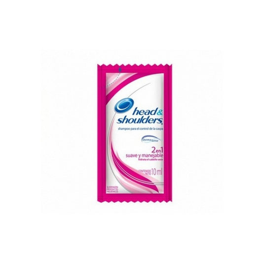 Shampoo Head & Shoulders 2 En 1 Suave Y Manejable Sachet 24 Unidades