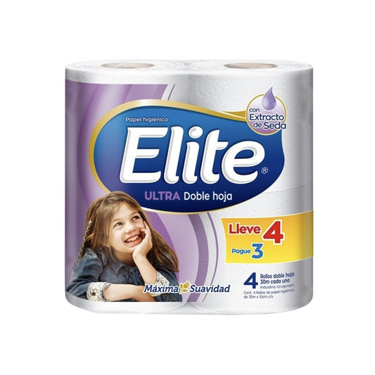 Papel Higiénico Elite Ultra Doble Hoja 4 Unidades 30 M Cada Unidad