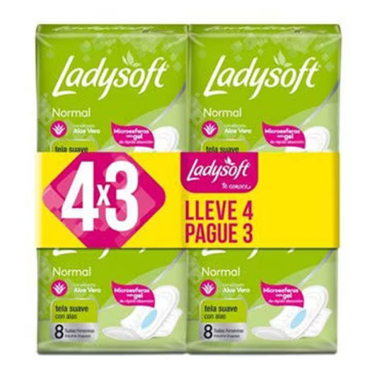Ip9867-Toalla Ladysoft Normal Ts C/Alas X 8 *Of. 4X3* (098675)