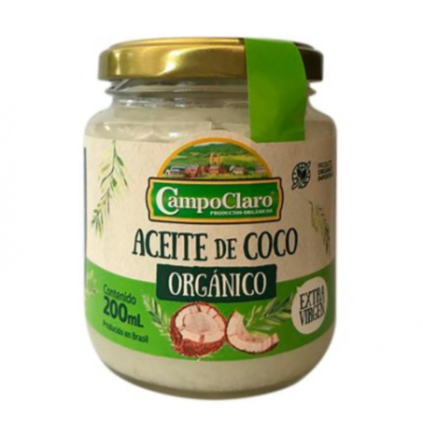 Aceite De Coco Orgánico Extra Virgen Campo Claro 200 Ml