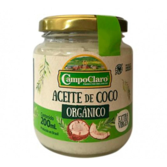 Aceite De Coco Orgánico Extra Virgen Campo Claro 200 Ml