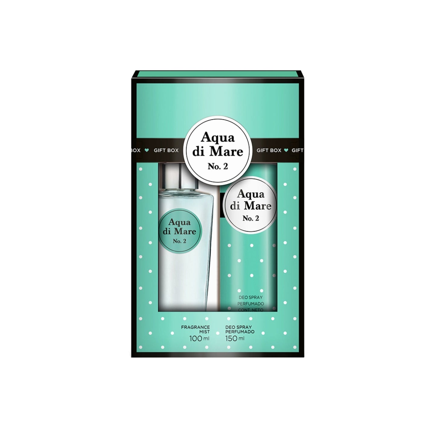 Gift Box Aqua Di Mare No. 2 Fragance Mist 100 Ml + Desodorante Aerosol 150 Ml