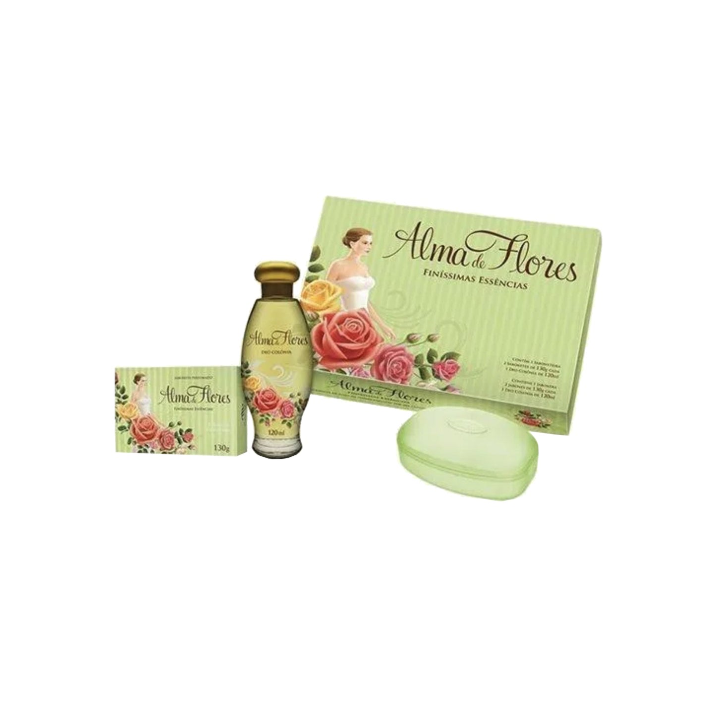 Gift Box Alma De Flores 1 Colonia 120 Ml + 2 Jabones 130 G + Jabonera