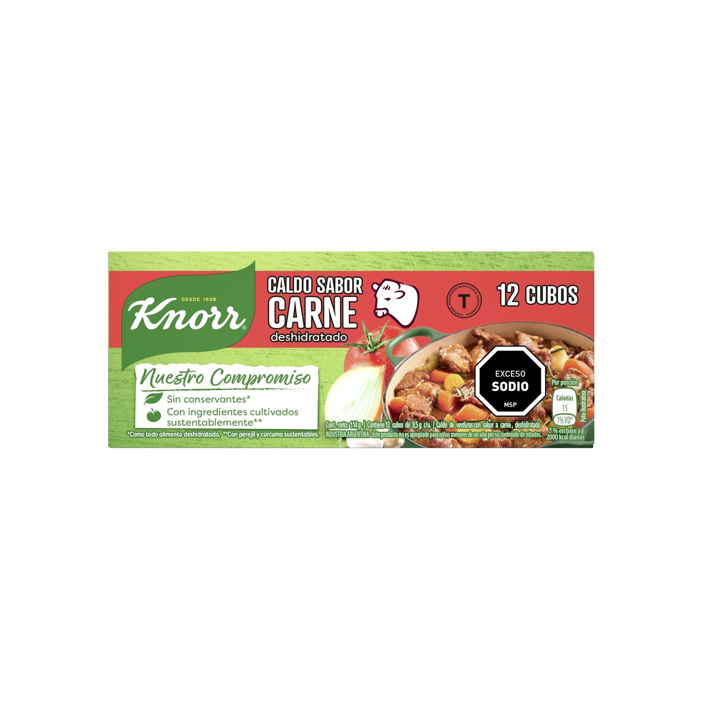 Knorr Caldo 12 Unidades Sabor Carne Con Vegetales