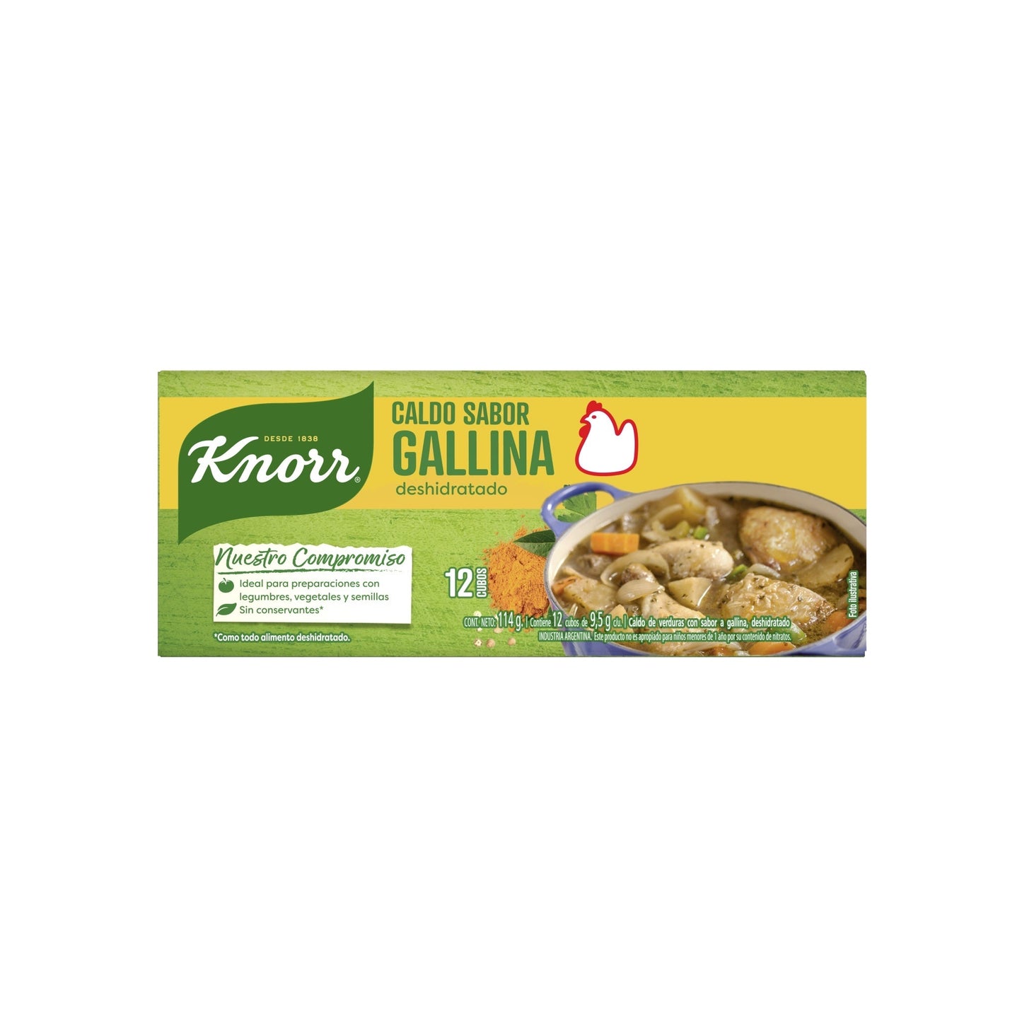 Knorr Caldo 12 Unidades Sabor Gallina Con Vegetales
