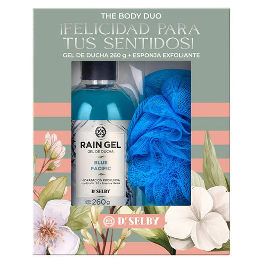 Gift Box Gel De Ducha Rain Gel Blue Pacific 260 G + Esponja